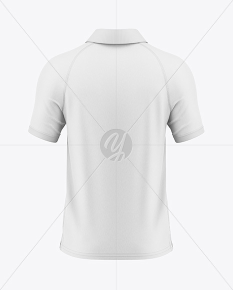 Men's Raglan Polo Shirt Mockup - Back View
