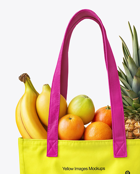 Shopper Bag with Fruits Mockup