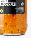 Glass Jar with Hot Pepper Jelly Mockup