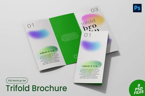 Trifold Brochure Mockup Set