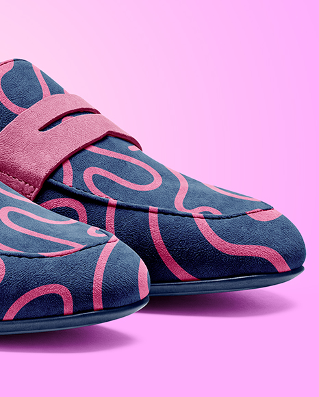 Pair of Suede Loafers Mockup