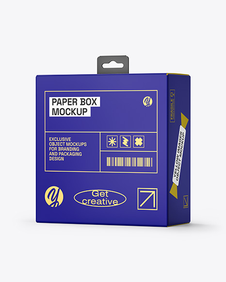 Matte Paper Box w/ Hang Tab Mockup