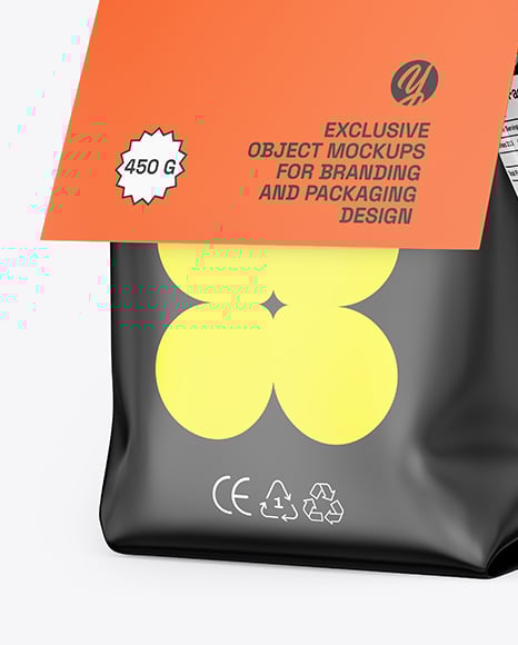 Matte Package with Paper Label Mockup