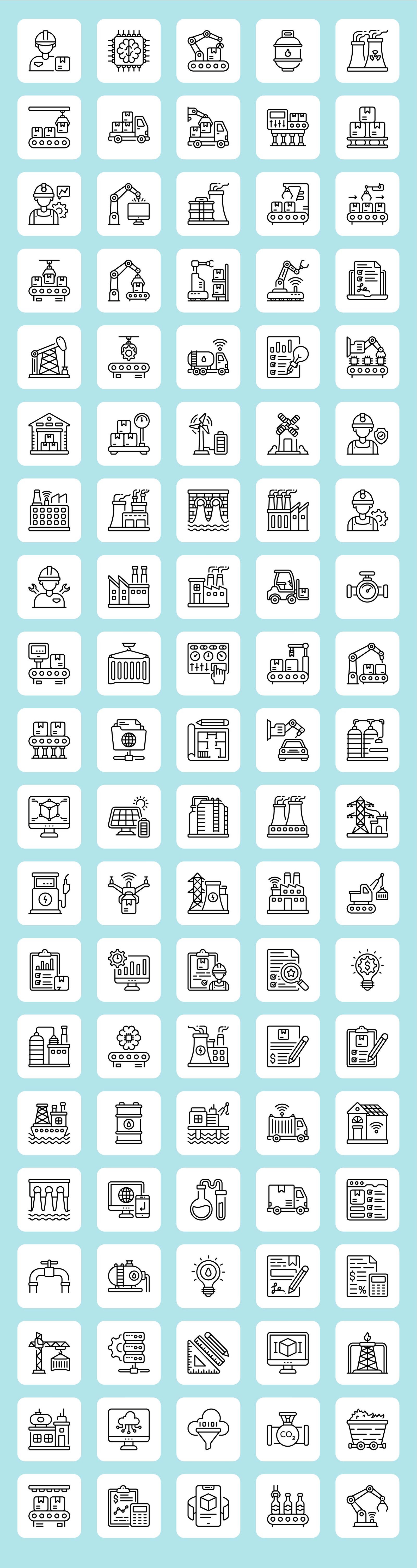 Smart Industries Outline icon Set
