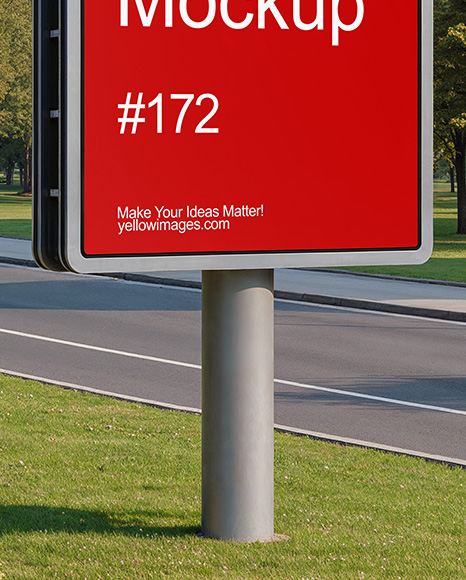 Outdoor Vertical Billboard Mockup