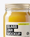 Clear Glass Jar with Chicken Bone Broth Mockup