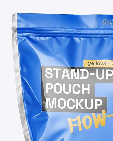 Glossy Stand-Up Pouch Mockup