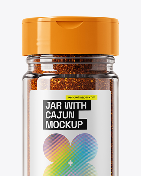 Glass Jar with Cajun Seasoning Mockup