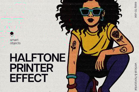 Retro Halftone Printer Design Effect - Add-Ons