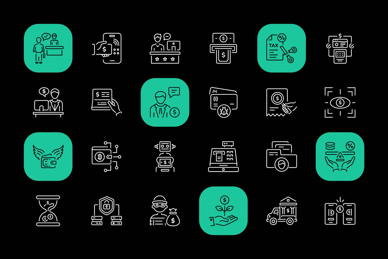 Banking Icon Art Set
