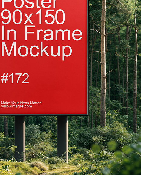 Stand with Poster in The Forest Mockup