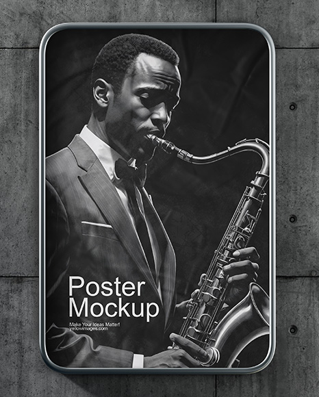 Framed Poster in Underground Passage Mockup