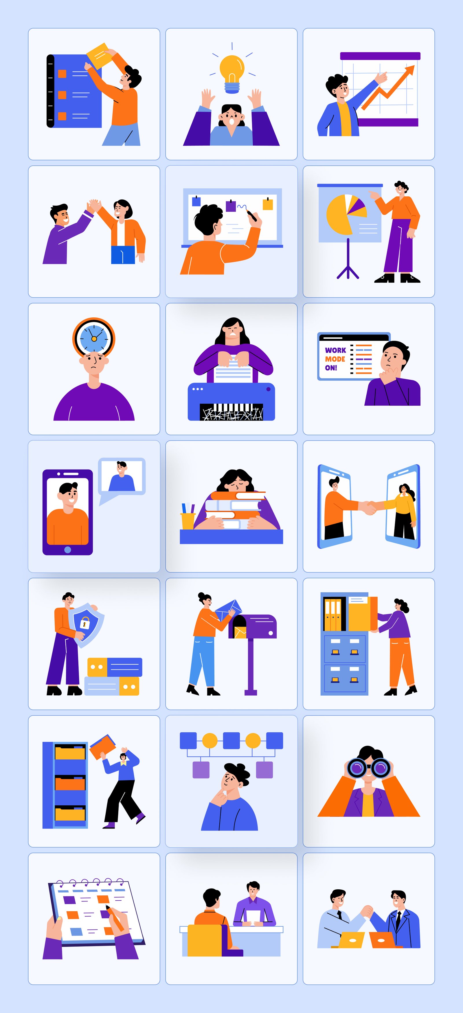 Work Illustration Art Set