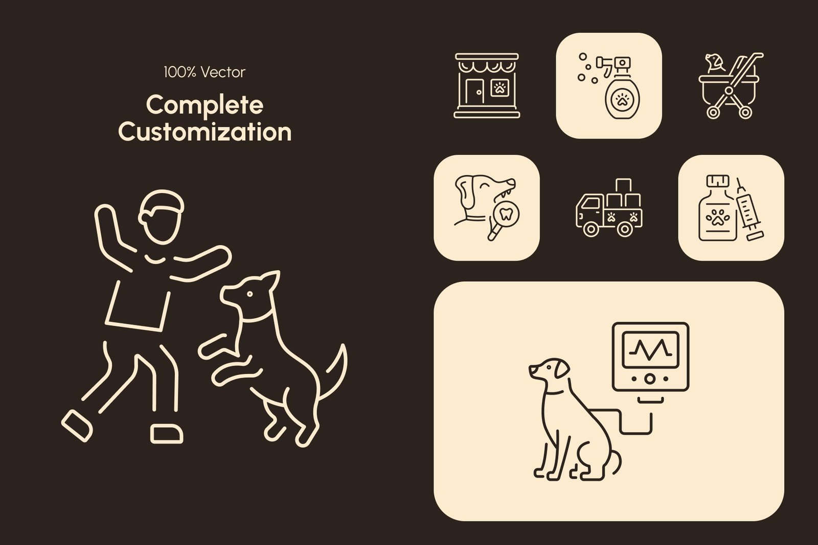 Pet and Veterinary Icon Set