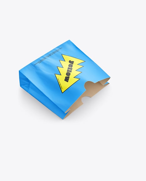 Paper Bag with French Fries Mockup