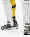 Indian Man Wearing Full Cricket Kit with Bat Mockup