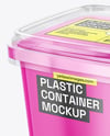 Plastic Food Container with Transparent Lid Mockup