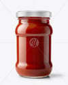 Glass Jar with Tomato Paste Mockup