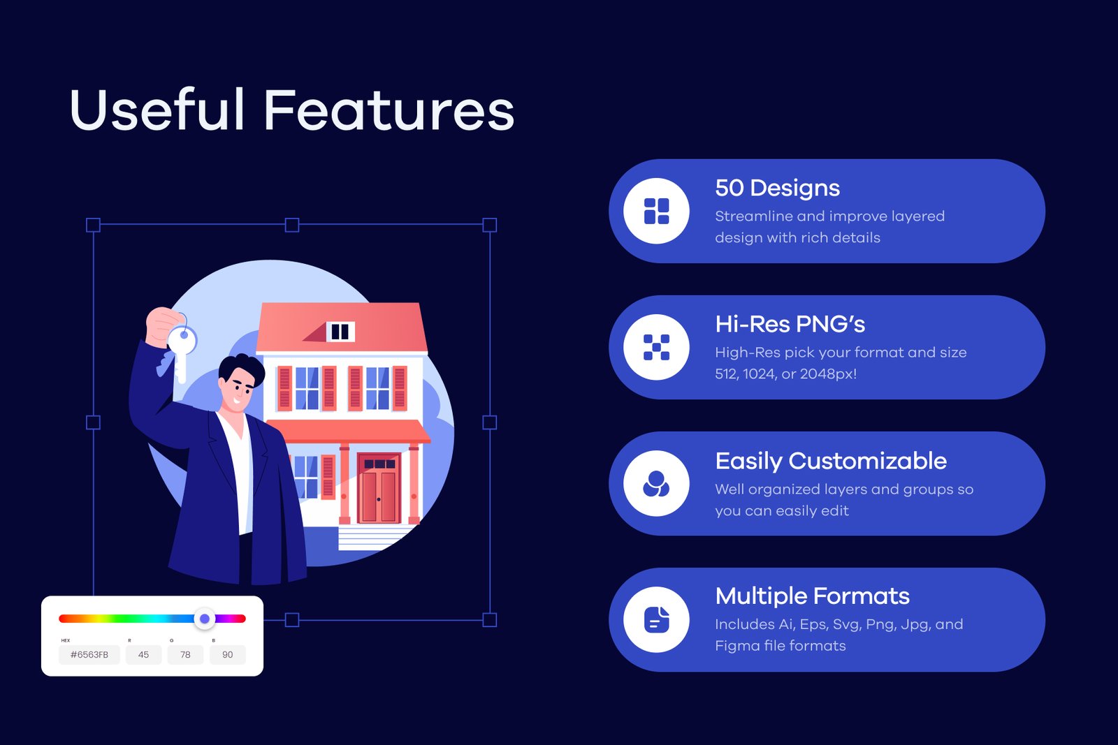 Real Estate Sale Illustration Art Set