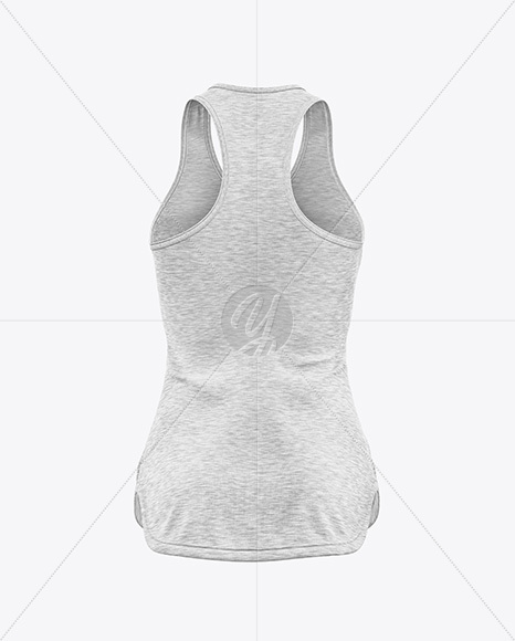 Women's Melange Tank Top Mockup - Back View