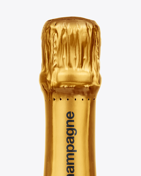 Green Glass Red Champagne Bottle Mockup
