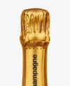 Green Glass Red Champagne Bottle Mockup