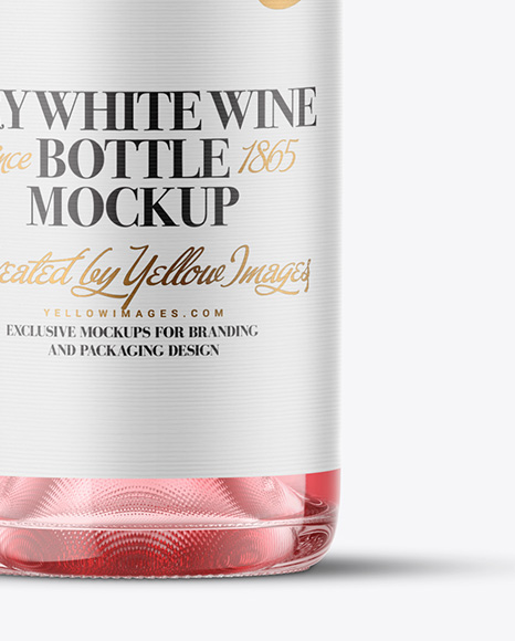 Clear Glass Pink Wine Bottle Mockup