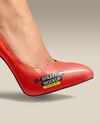 Pair of Stilettos on Woman's Legs Mockup