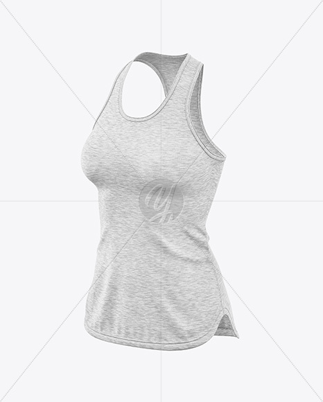 Women's Melange Tank Top Mockup - Half Side View
