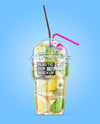 Clear Plastic Cup with Lemonade Mockup