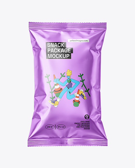 Metallic Snack Package Mockup