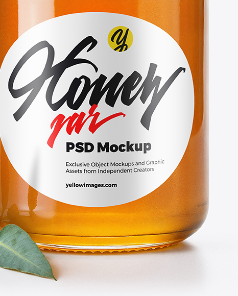 Glass Jar with Eucalyptus Honey Mockup