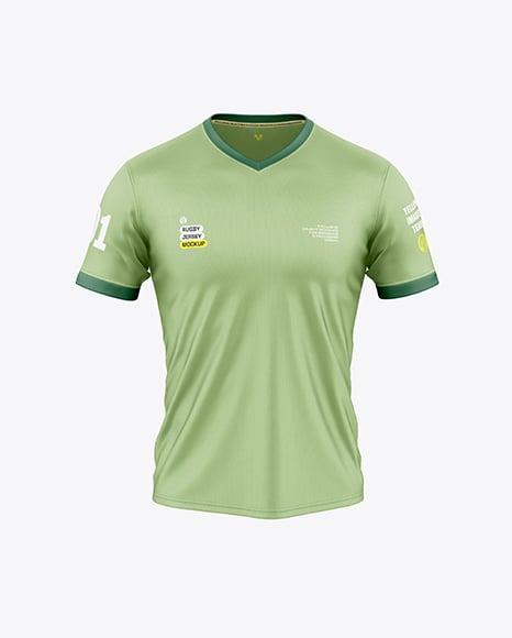 V-Neck Rugby Jersey Mockup - Front View