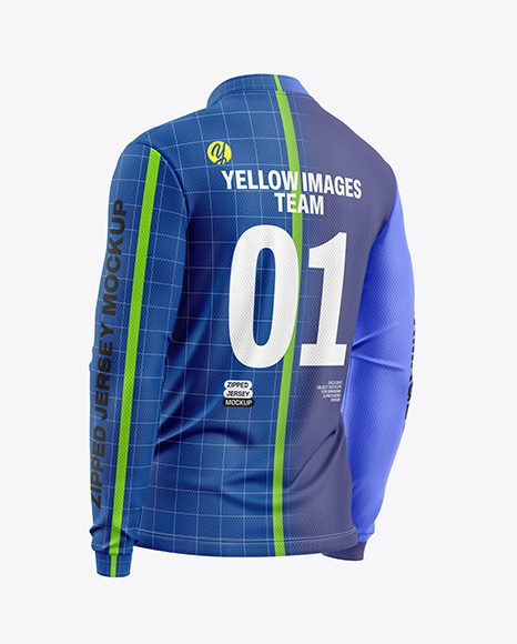 Mesh Jersey Mockup - Back Half Side View