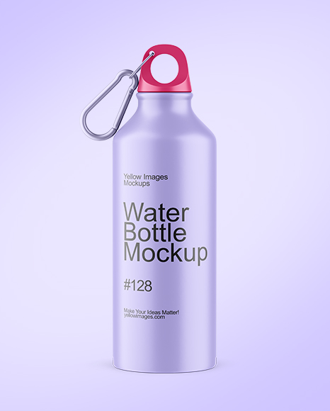 Aluminum Water Bottle with Matte Finish Mockup