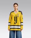 Woman Wearing Ice Hockey Jersey Mockup