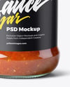 Clear Glass Jar with Marinara Sauce Mockup