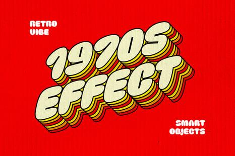 70s Retro Vibe Text Effect - Text effect photoshop