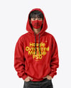 Young Asian Man Wearing Oversize Hoodie & Face Mask Moсkup