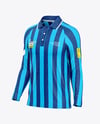 Men's Heather Raglan Long Sleeve Polo Shirt Mockup - Half Side View