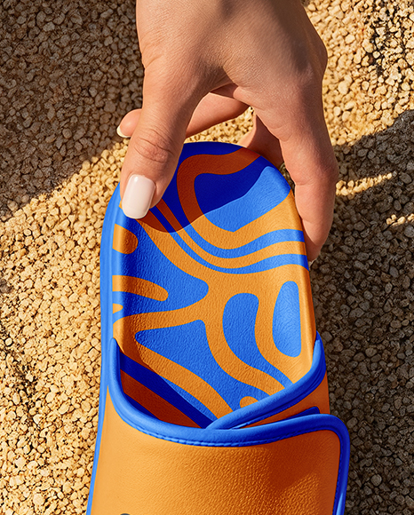 Slide Sandals on Women's Legs Mockup