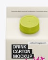 Matte Drink Carton Box Mockup - Front view