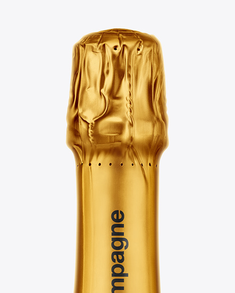 Green Glass Champagne Bottle Mockup