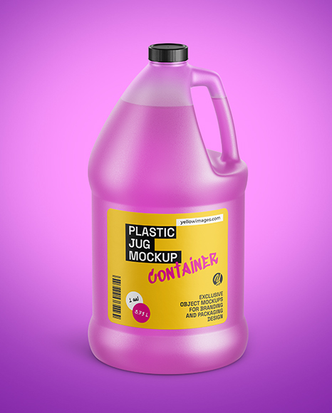 1 Gallon Plastic Jug with Liquid Mockup