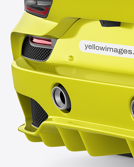 Sport Car Mockup - Back Half Side View