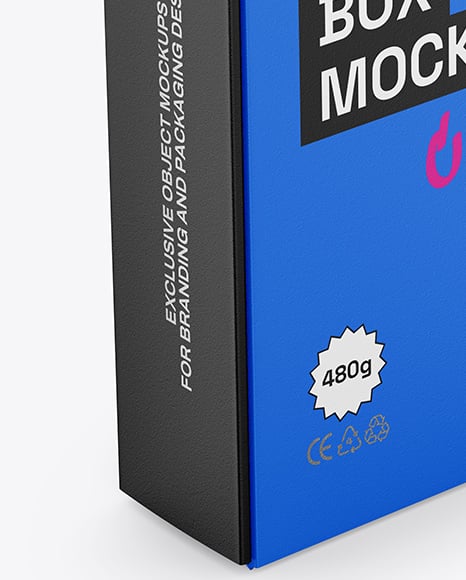Paper Box with Plastic Handle Mockup
