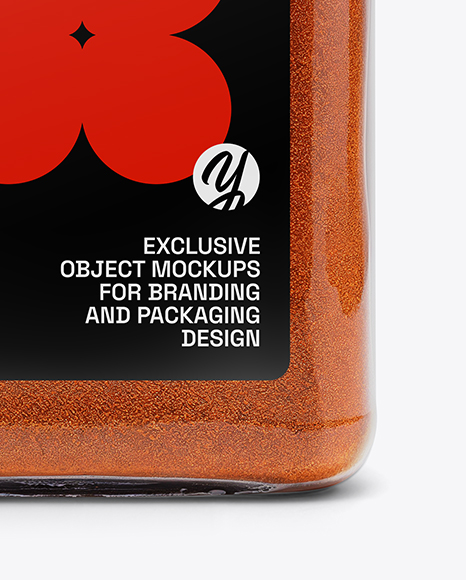 Plastic Square Spice Jar with Smoked Paprika Mockup