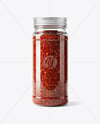 Glass Jar with Grounded Aleppo Pepper Mockup