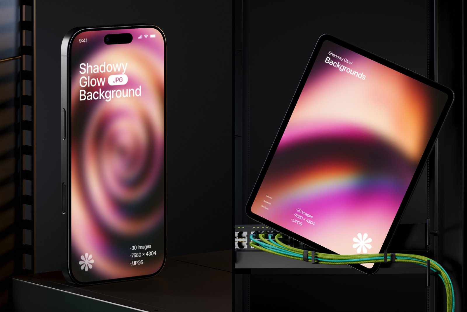 Shadowy Glow Background Set