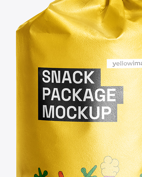 Matte Metallic Round Snack Package Mockup